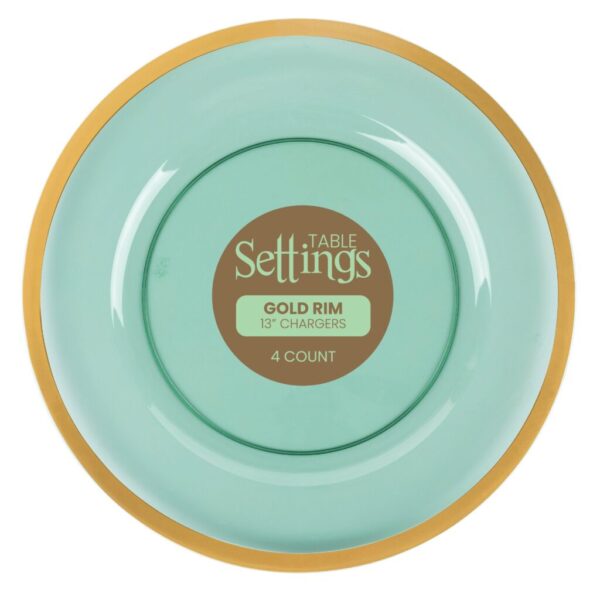 13″ Chargers With Gold Rim (4 Count)