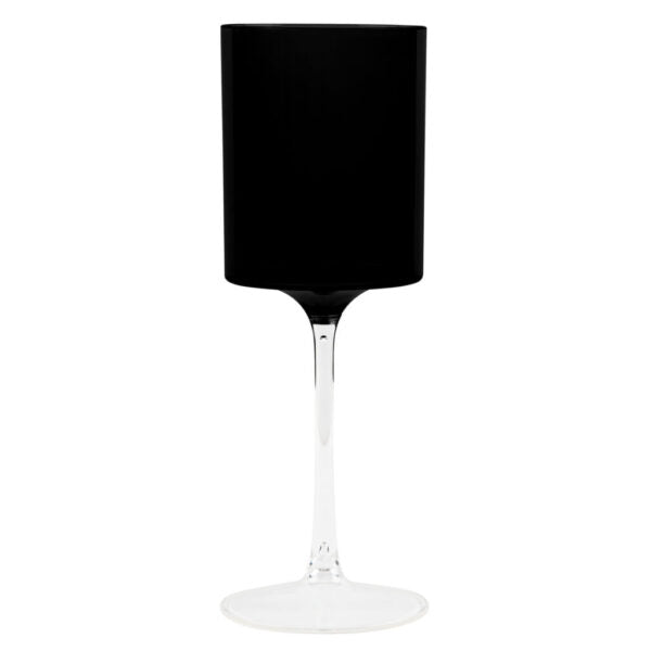 Two Tone Wine Glass 9oz White/Blue/Pink/Green/Black/Purple (5 Count)