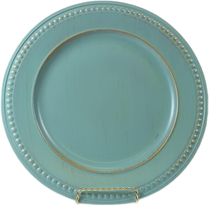 Wood Look Reusable 13” Inch Diameter Hard Plastic Charger Plates 1 Count