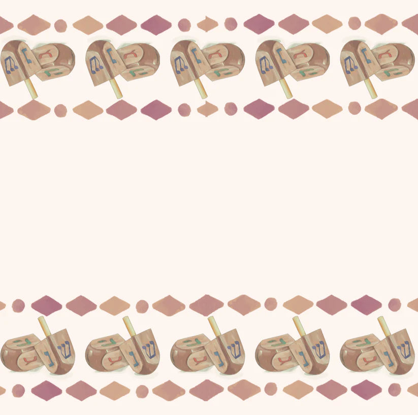 Chanukah Watercolor Peachy Dreidel Charger 24 ct.