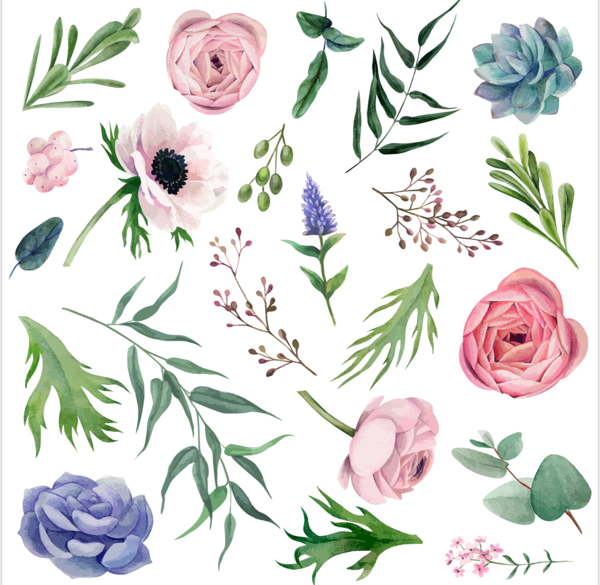 Water Color Leaves & Berries Placemat