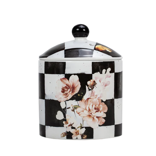 Chic Checkered Porcelain Cookie Jars