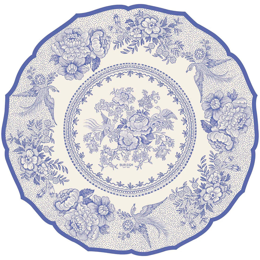 DIE-CUT BLUE ASIATIC PHEASANTS PLACEMAT