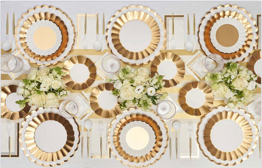 Flower Gold & white TABLE SETTING
