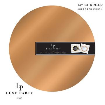 13" Round Mirror Charger Plate | 1 Charger