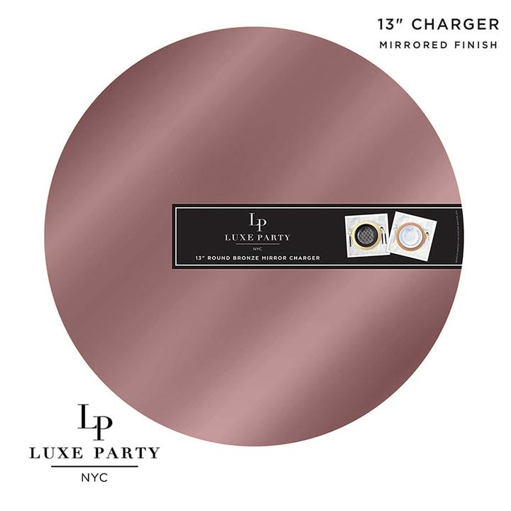 13" Round Mirror Charger Plate | 1 Charger