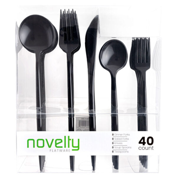 Novelty Flatware Combo Black (40 Count)