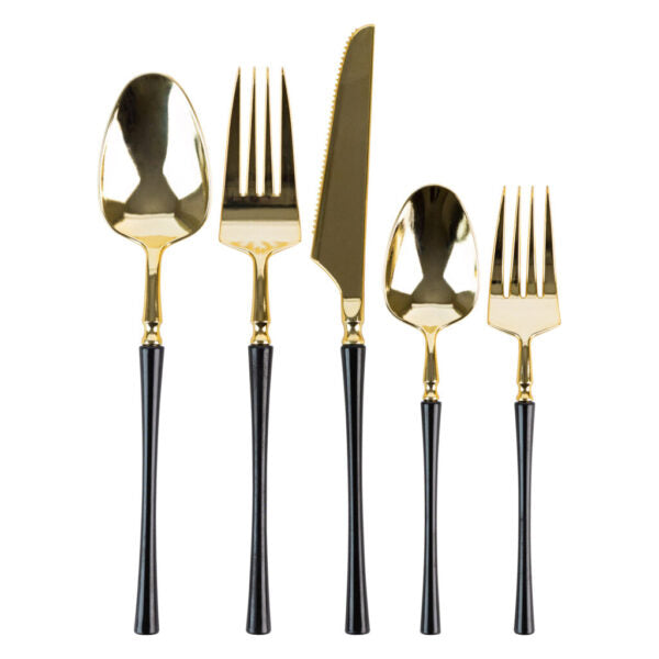 Infinity Flatware Black/Gold(40 Count)