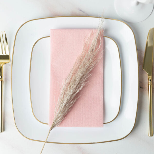 Blush Pink Airlaid 1/6 Guest Towel 20 Ct