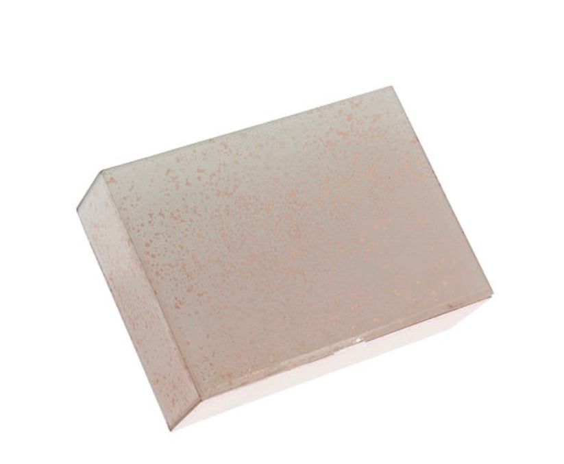 WOOD / GLASS PINK MARBLE JEWELRY BOX - LARGE