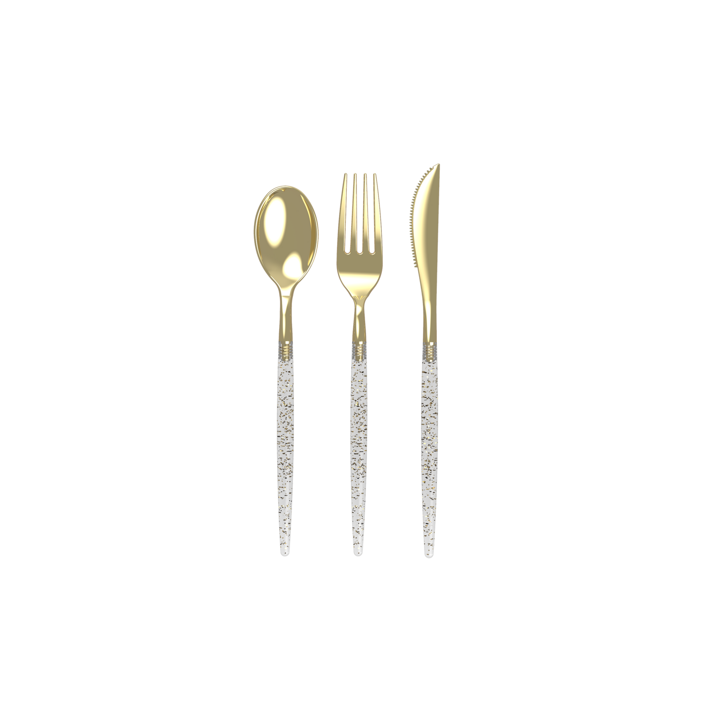 Gold Glitter Two Tone Cutlery Set | 32 Pieces