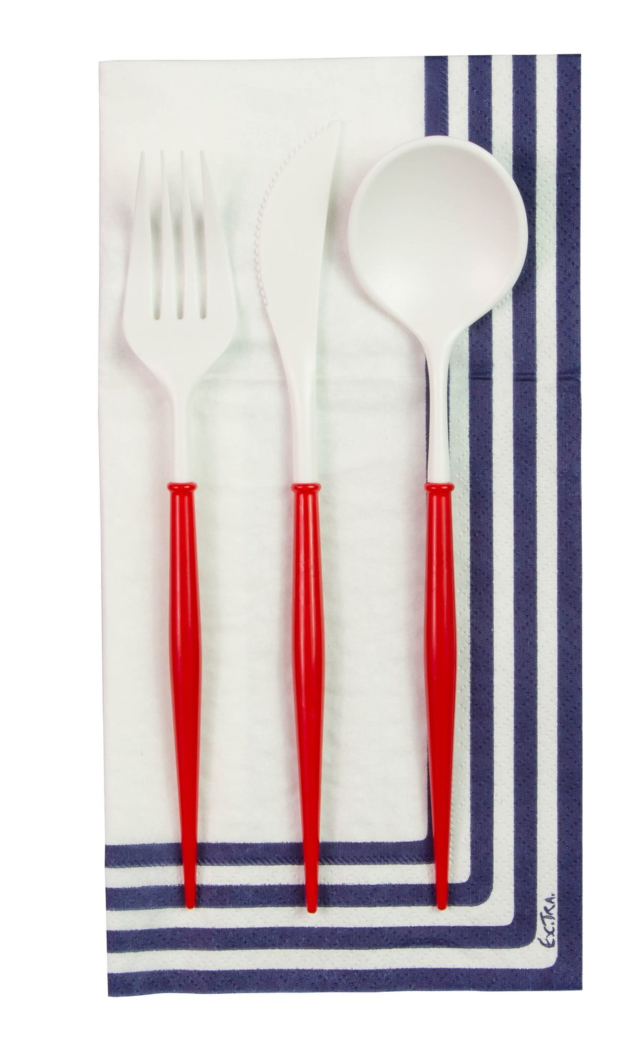 RED BELLA ASSORTED PLASTIC CUTLERY/24PC, SERVICE FOR 8