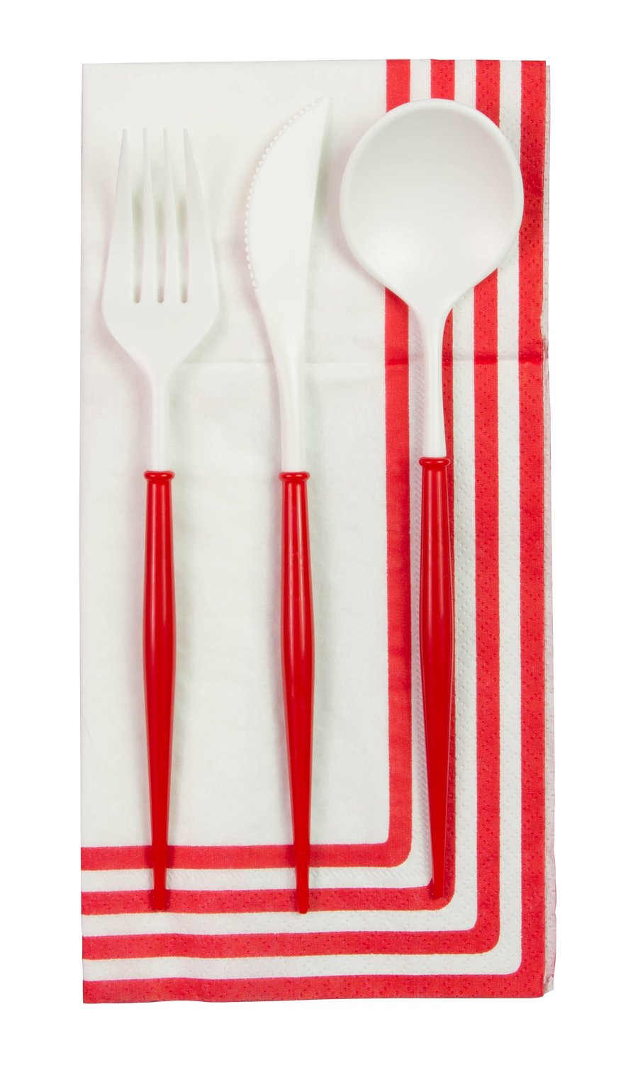 RED BELLA ASSORTED PLASTIC CUTLERY/24PC, SERVICE FOR 8