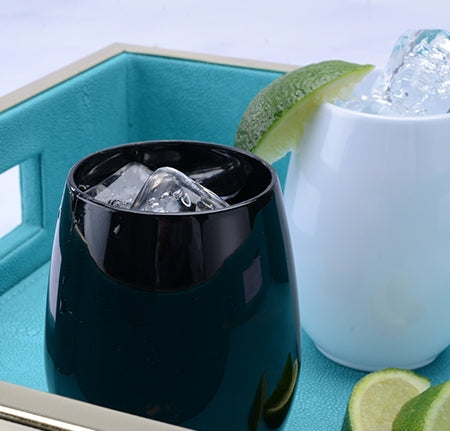 Stemless 12 Oz Black Goblet 6 Ct