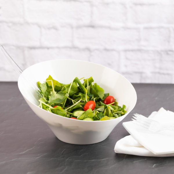 Angled White/Clear Bowls