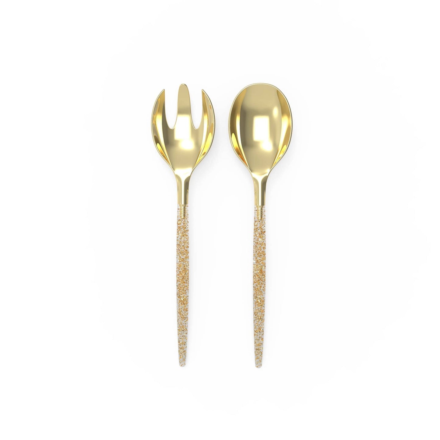Gold Glitter Plastic Serving Fork • Spoon Set