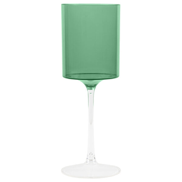 Two Tone Wine Glass 9oz  White/Blue/Pink/Green/Black/Purple (5 Count)