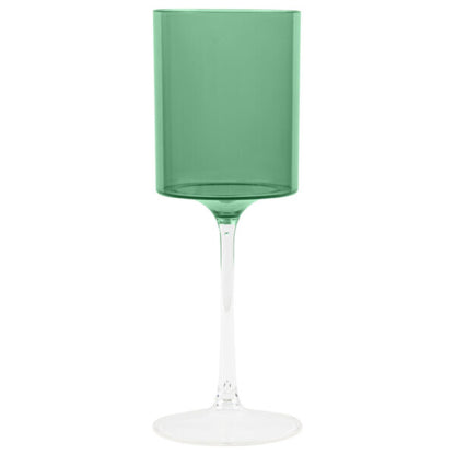 Two Tone Wine Glass 9oz  White/Blue/Pink/Green/Black/Purple (5 Count)