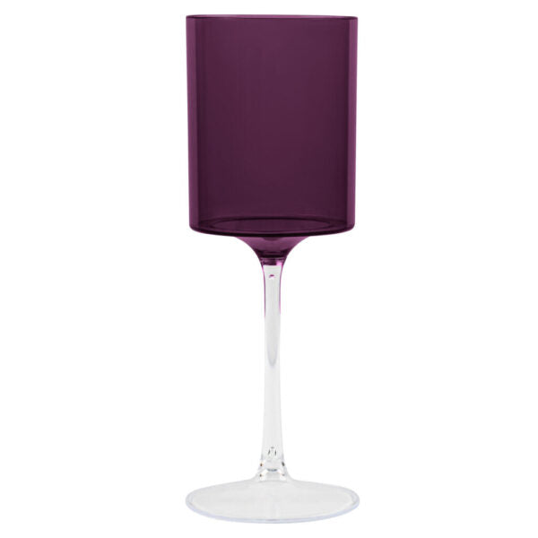 Two Tone Wine Glass 9oz  White/Blue/Pink/Green/Black/Purple (5 Count)