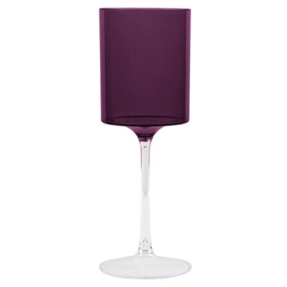 Two Tone Wine Glass 9oz  White/Blue/Pink/Green/Black/Purple (5 Count)