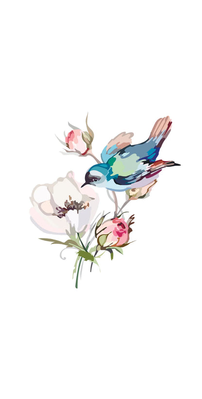 Bird Floral On White - Guest / Cocktail Napkins