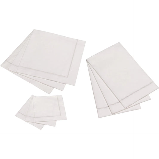 Hemstitch Napkins -Silver Grey  , 25pcs