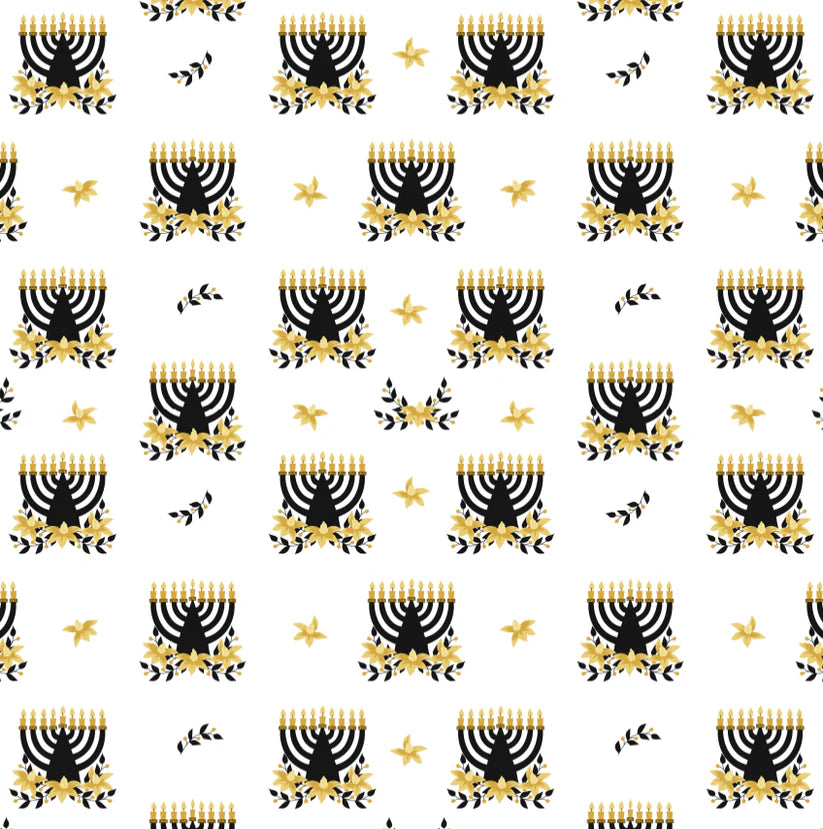 Chanukah Chanukah Flowers - Charger 24 ct. (Square)