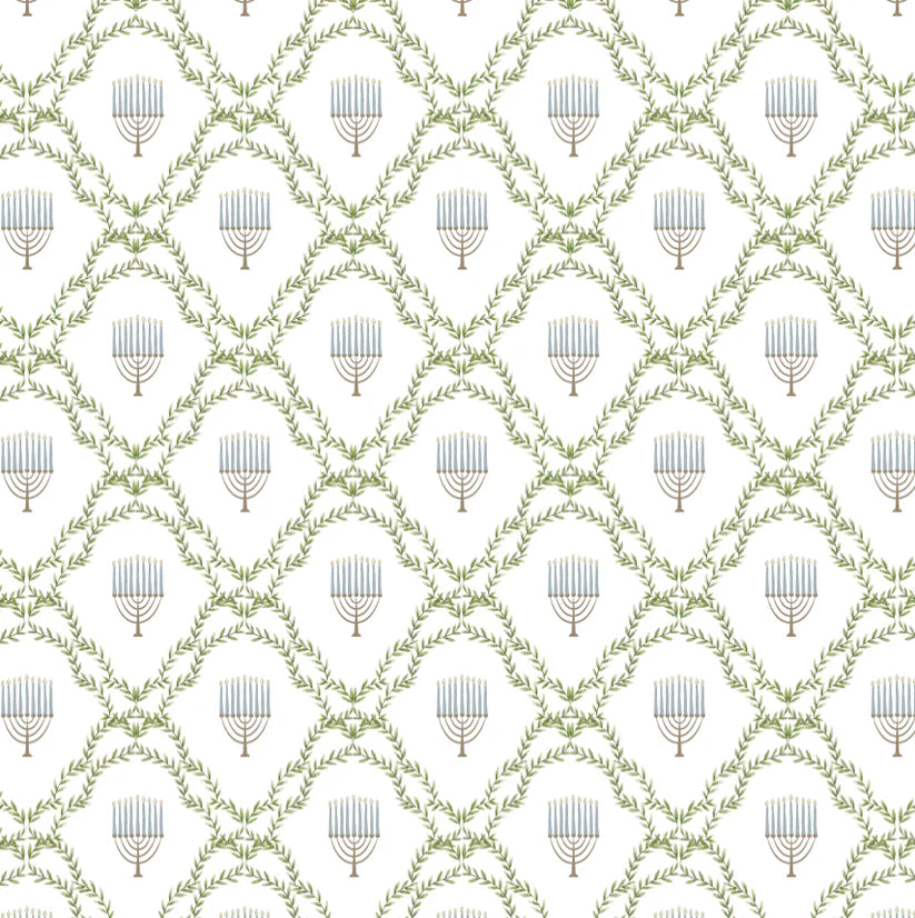 Chanukah Menorah Lattice - Charger 24 ct. (Square)