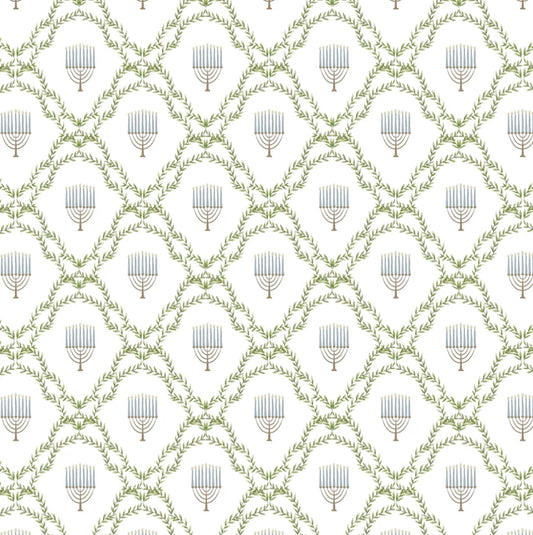 Chanukah Menorah Lattice - Charger 24 ct. (Square)