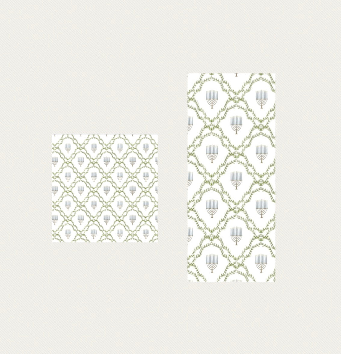 Chanuka Menorah Lattice , Guest Towel , Cocktail Napkin