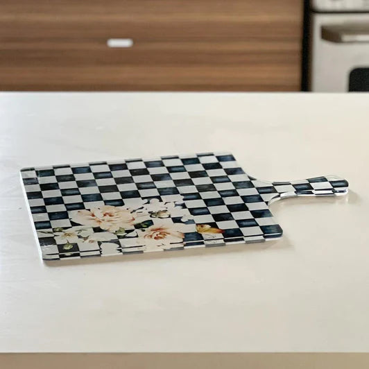Chic Checkered Lucite Board with Handle