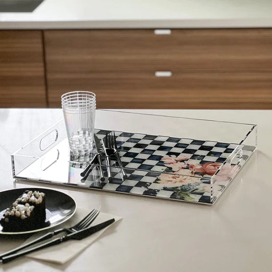 Chic Checkered Lucite Tray