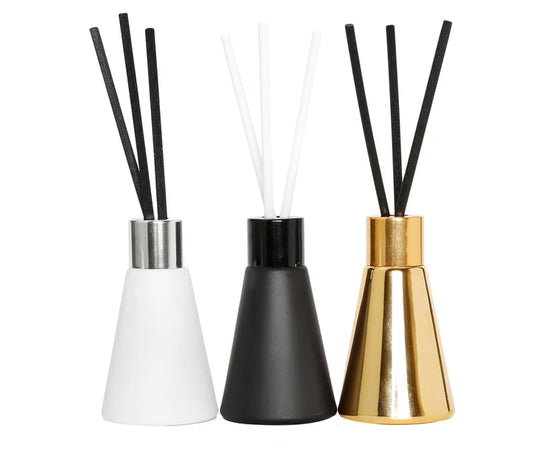 Vivience S/3 Diffusers- White/Black/Gold - Assorted Scents