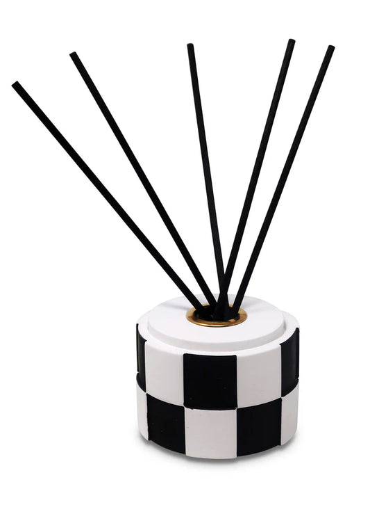 Vivience Black And White Checked Reed Diffuser