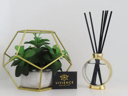 Vivience Gold Framed Diffuser, White Flower Scent