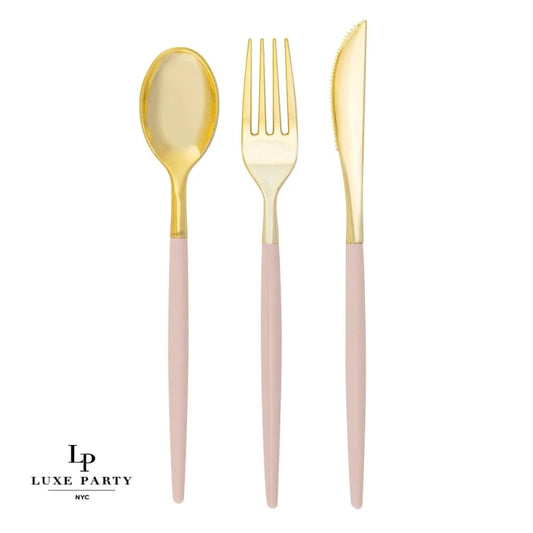 Blush • Gold Plastic Cutlery Set | 32 Pieces