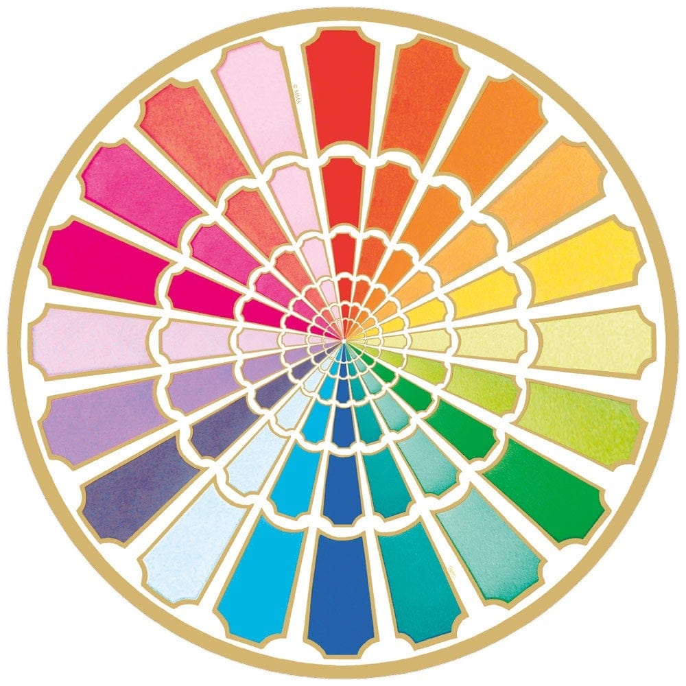 Color Wheel Round Paper Placemats - 12 Per Package