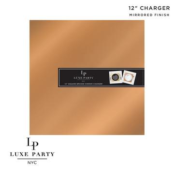 12" Square Mirror Charger Plate | 1 Charger