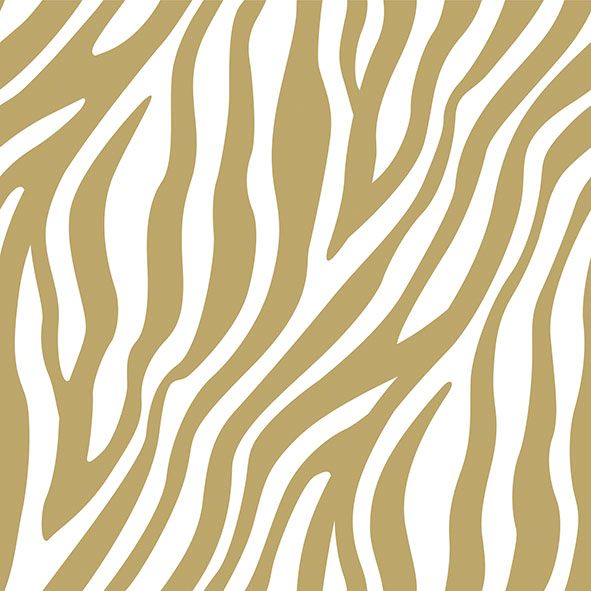 Zebra Stripes Gold Lunch Napkin