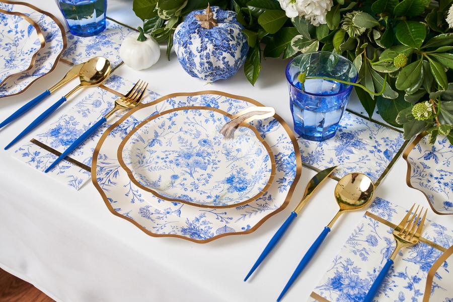 NAVY & GOLD BELLA ASSORTED PLASTIC CUTLERY/24PC, SERVICE FOR 8