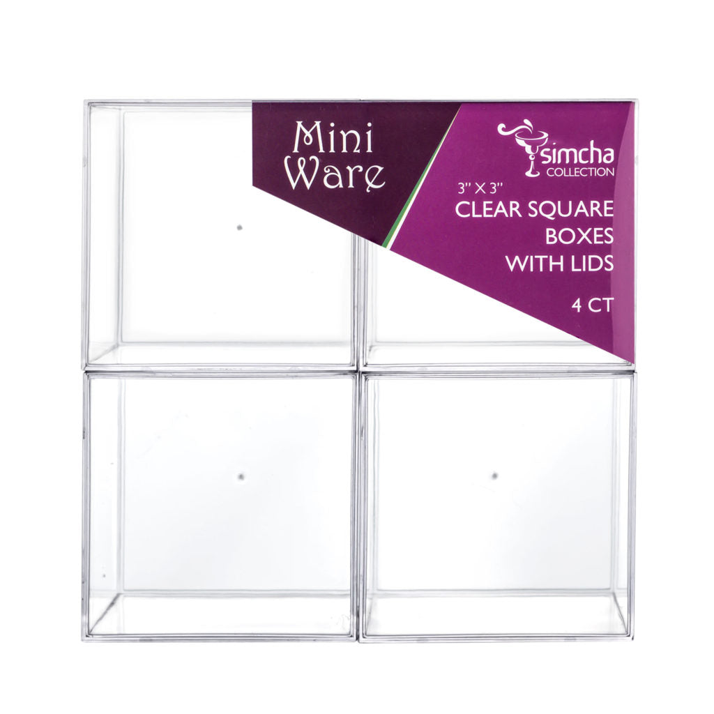 Mini Ware 3″ Clear Square Boxes With Lids
