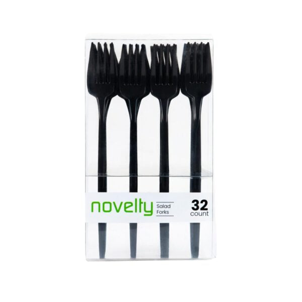 Novelty Flatware Salad Forks Black (32 Count)