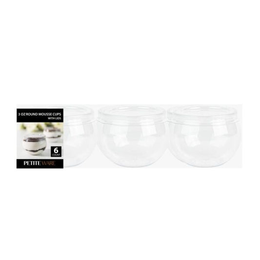 Petiteware Round 3oz Mousse Cups With Lids (6 Count)