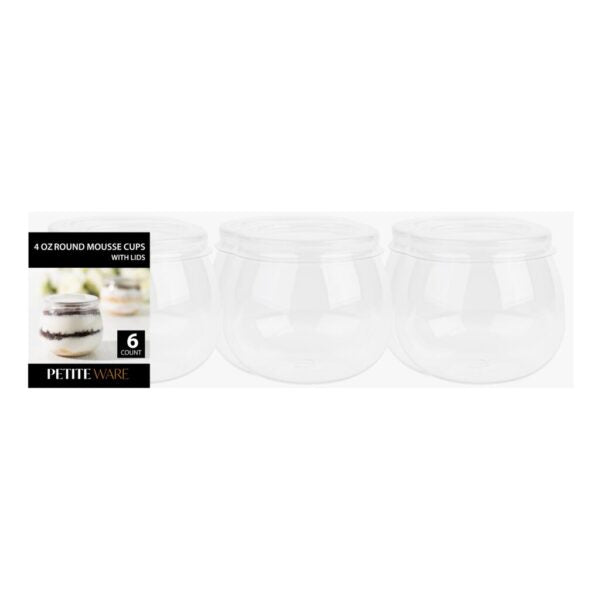 Petiteware Round 4oz Mousse Cups With Lids (6 Count)