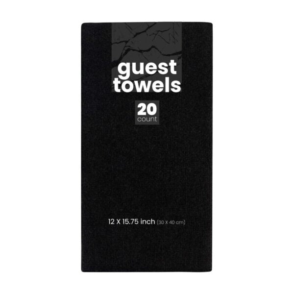 Black Airlaid 1/6 Guest Towel 20 Ct