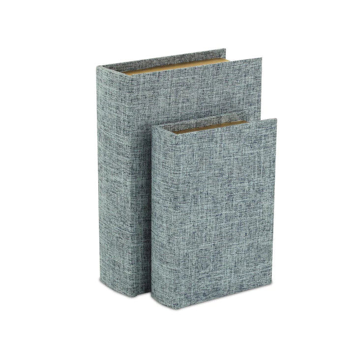 Canter Isle Small Light Blue Linen Book Box