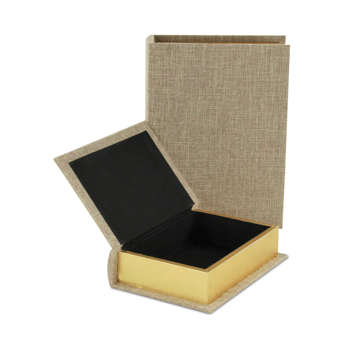 Canter Isle Large Beige Linen Book Box