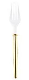 GOLD BELLA PLASTIC COCKTAIL FORKS/20PC