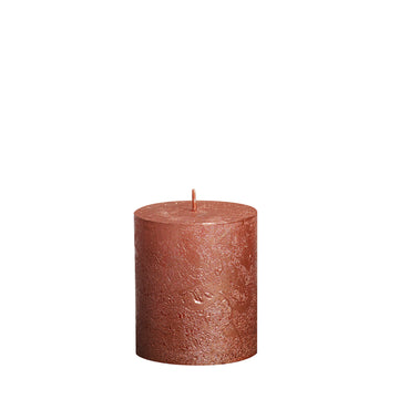 Full Metallic Rustic Copper Pillar Candles Aprox 2.75×3.25″