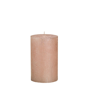 Full Metallic Rustic Rose Gold Pillar Candles Aprox 2.75×5″